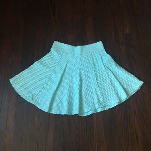 Teal skater skirt.