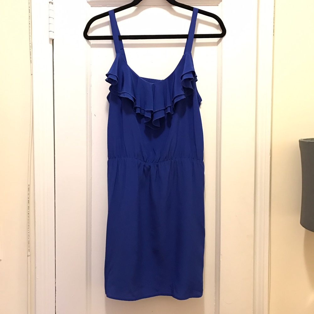 Cobalt blue silk dress