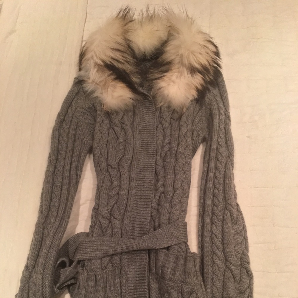 Barbara Bui Fur Sweater Coat