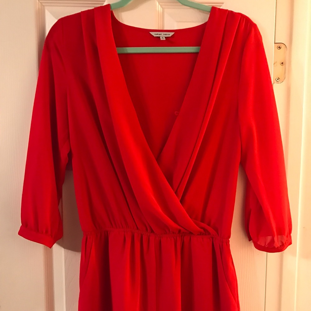 NAKED ZEBRA: red romper size small