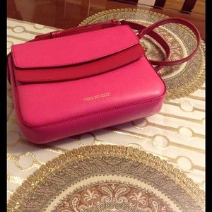 Hot pink and red two wings cross-body bag