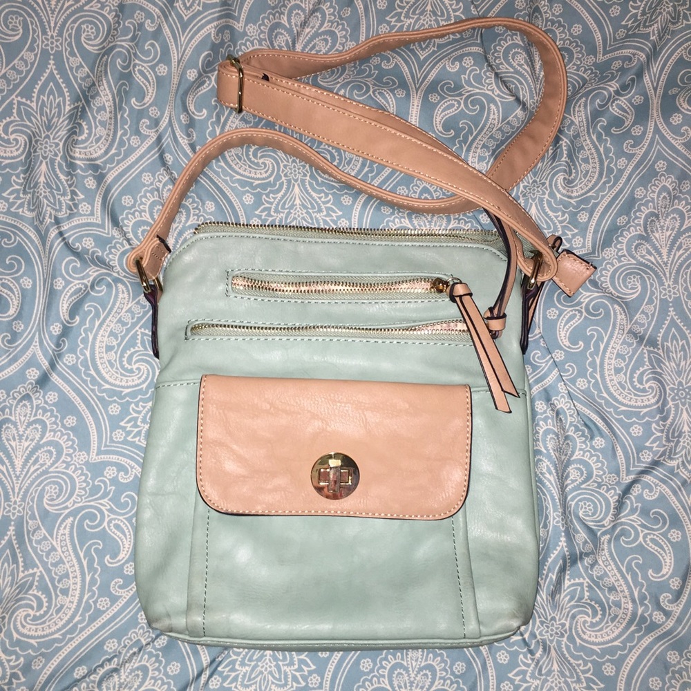 Beautiful sea foam green cross body purse
