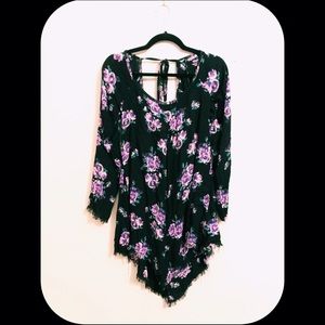 Purple Flower Boho Dress