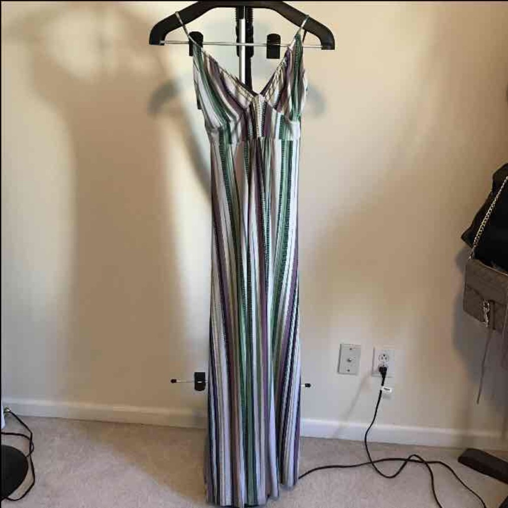 Stretchy striped maxi dress