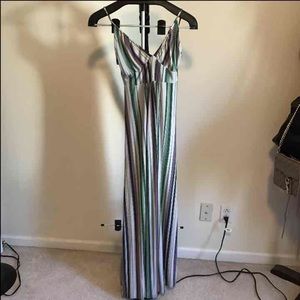 Stretchy striped maxi dress