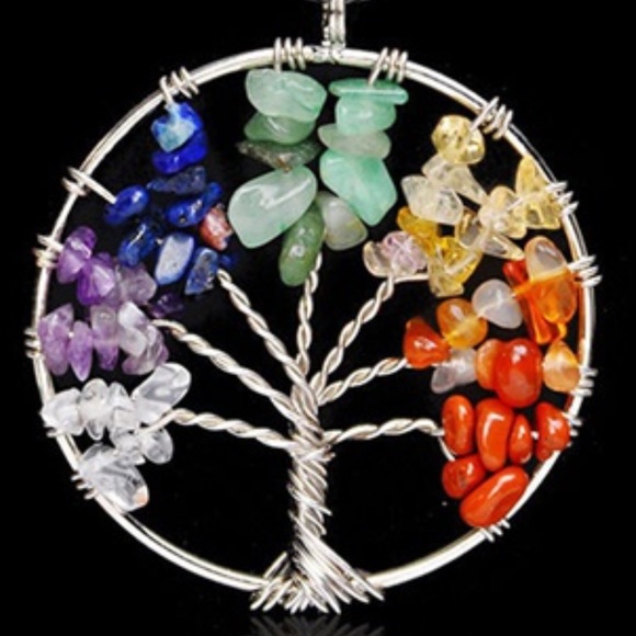 Tree of Life Chakra Natural Healing Yoga Keychain - Picture 2 of 5