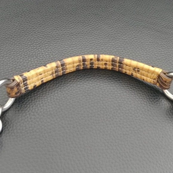 Prada Skipper Pink Distressed Straw Python Clutch - Picture 5 of 8