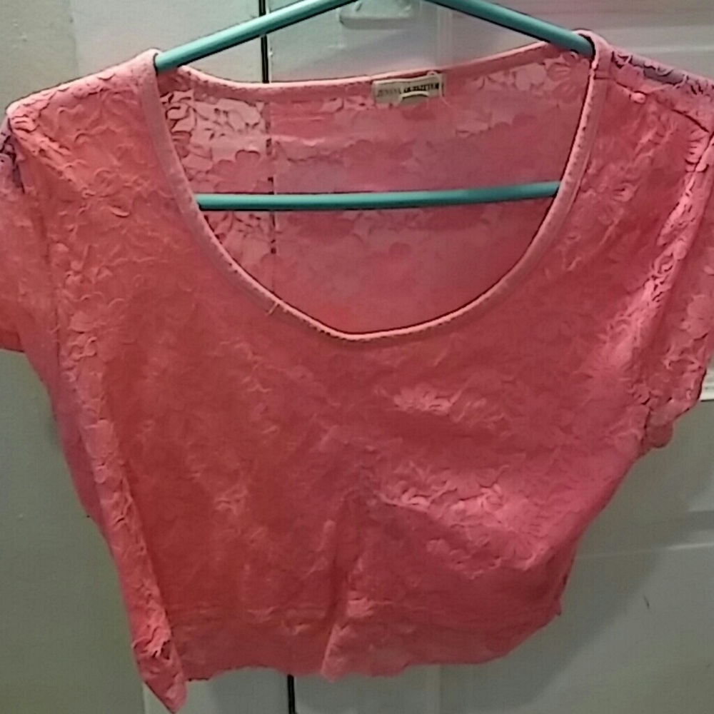 Pink laced crop top