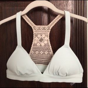 Light teal aerie crochet racerback bralette