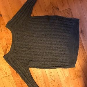 Dark Grey Cable Knit Sweater