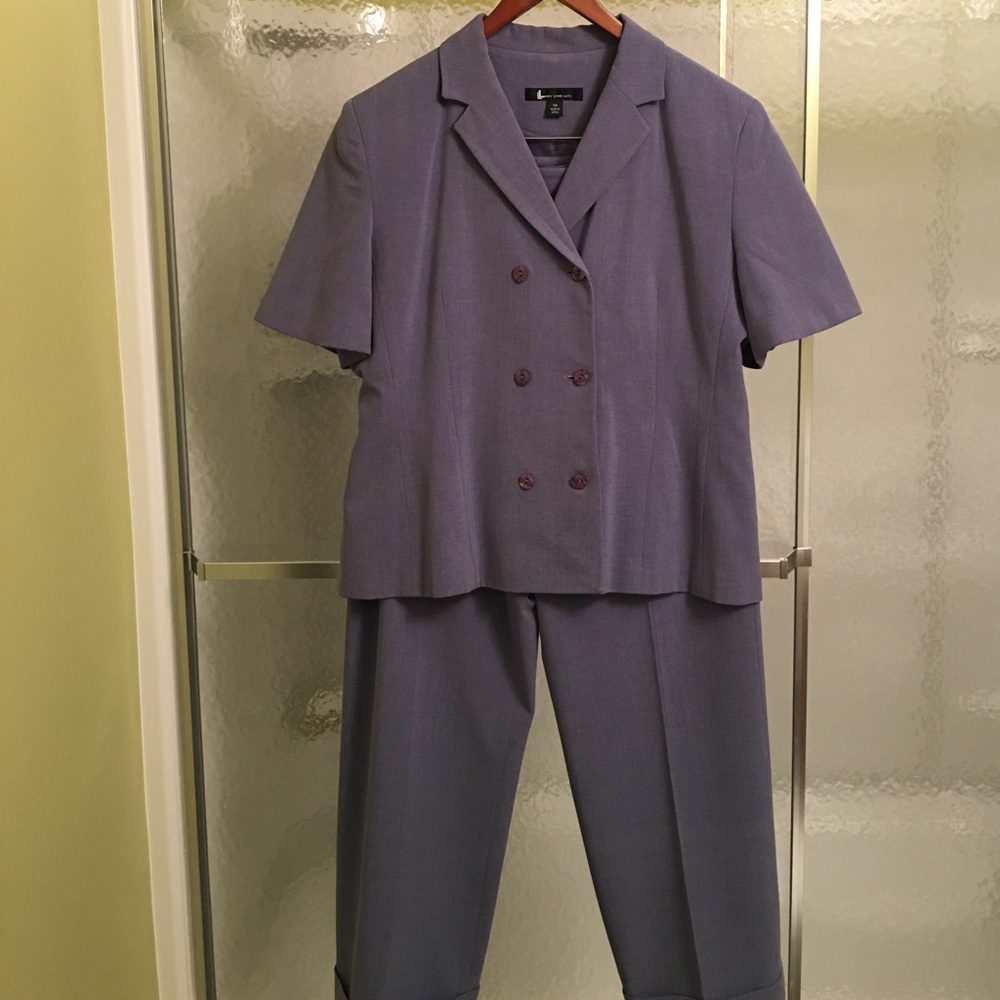 2 piece silk lined suit by Larry Levine