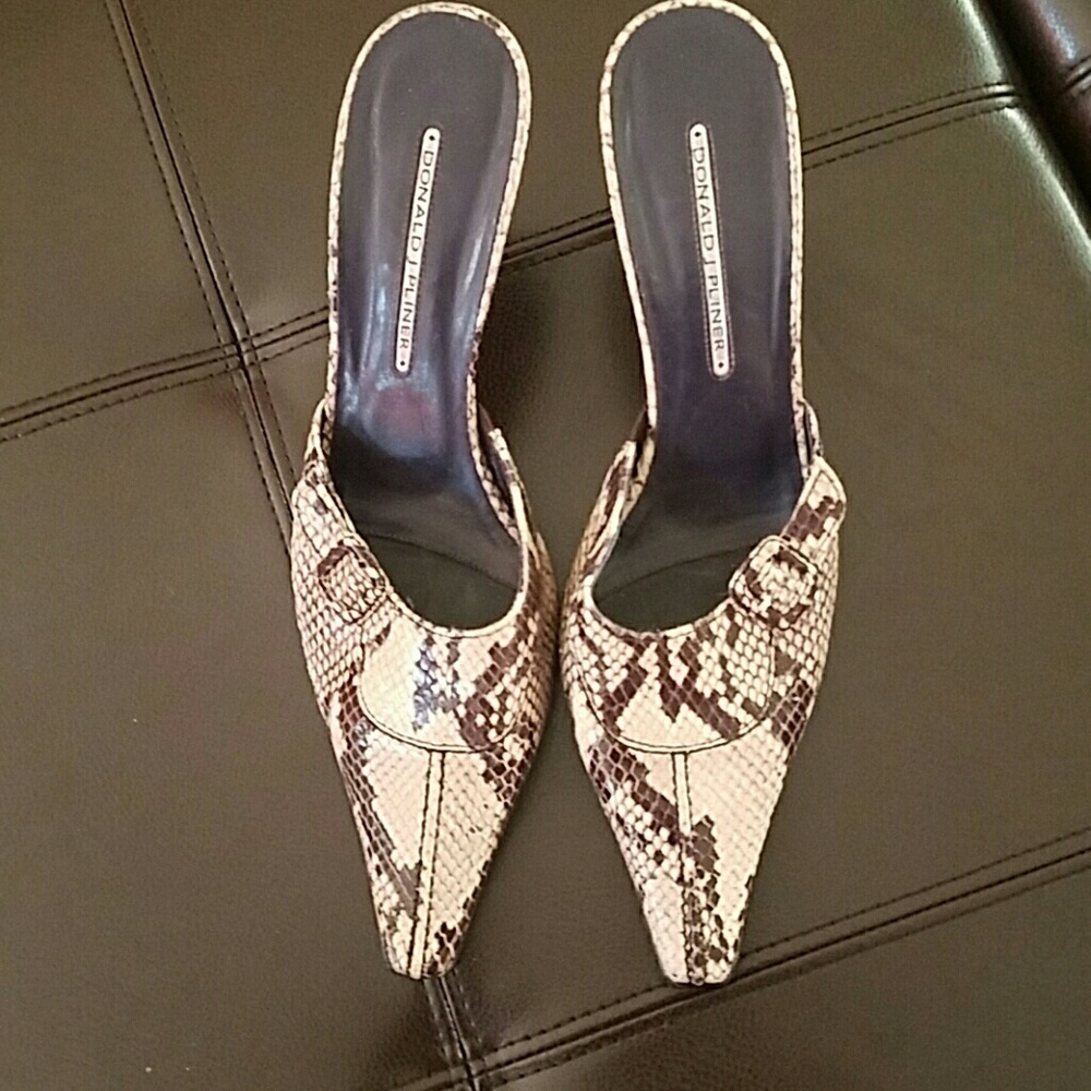 Snakeskin mules