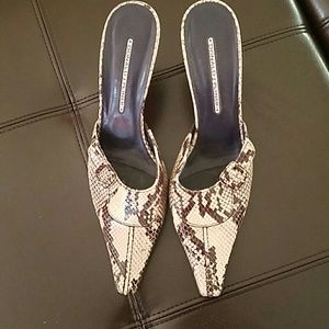 Snakeskin mules