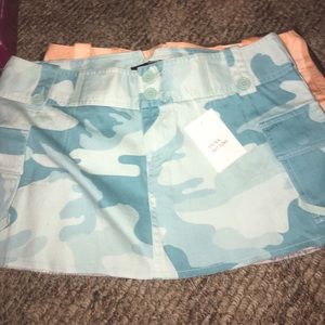 Aqua blue camo skirt