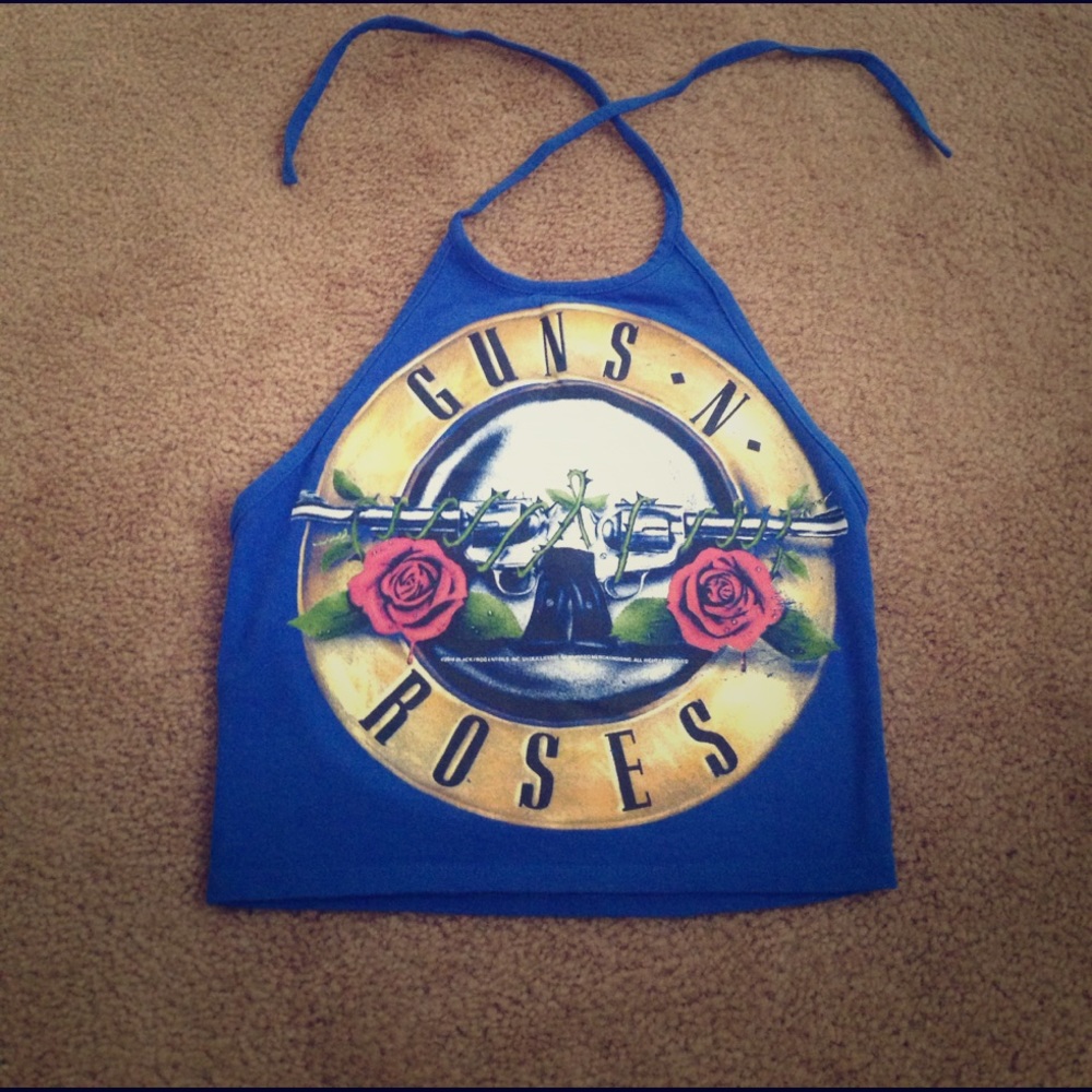 Blue crop top Guns N' Roses