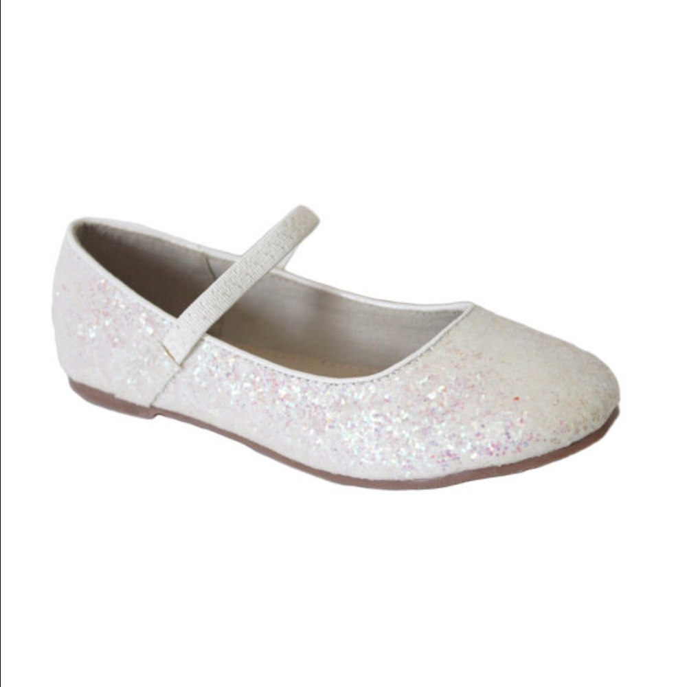 Off white iridescent glitter Mary Jane