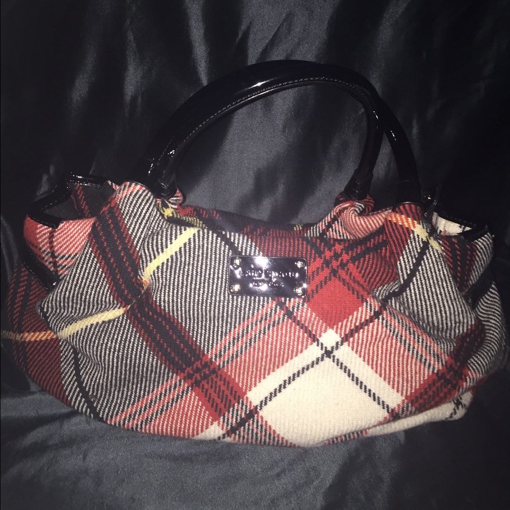 Kate Spade plaid and patent leather bag