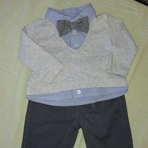 Formal shirt and pants set with bow tie