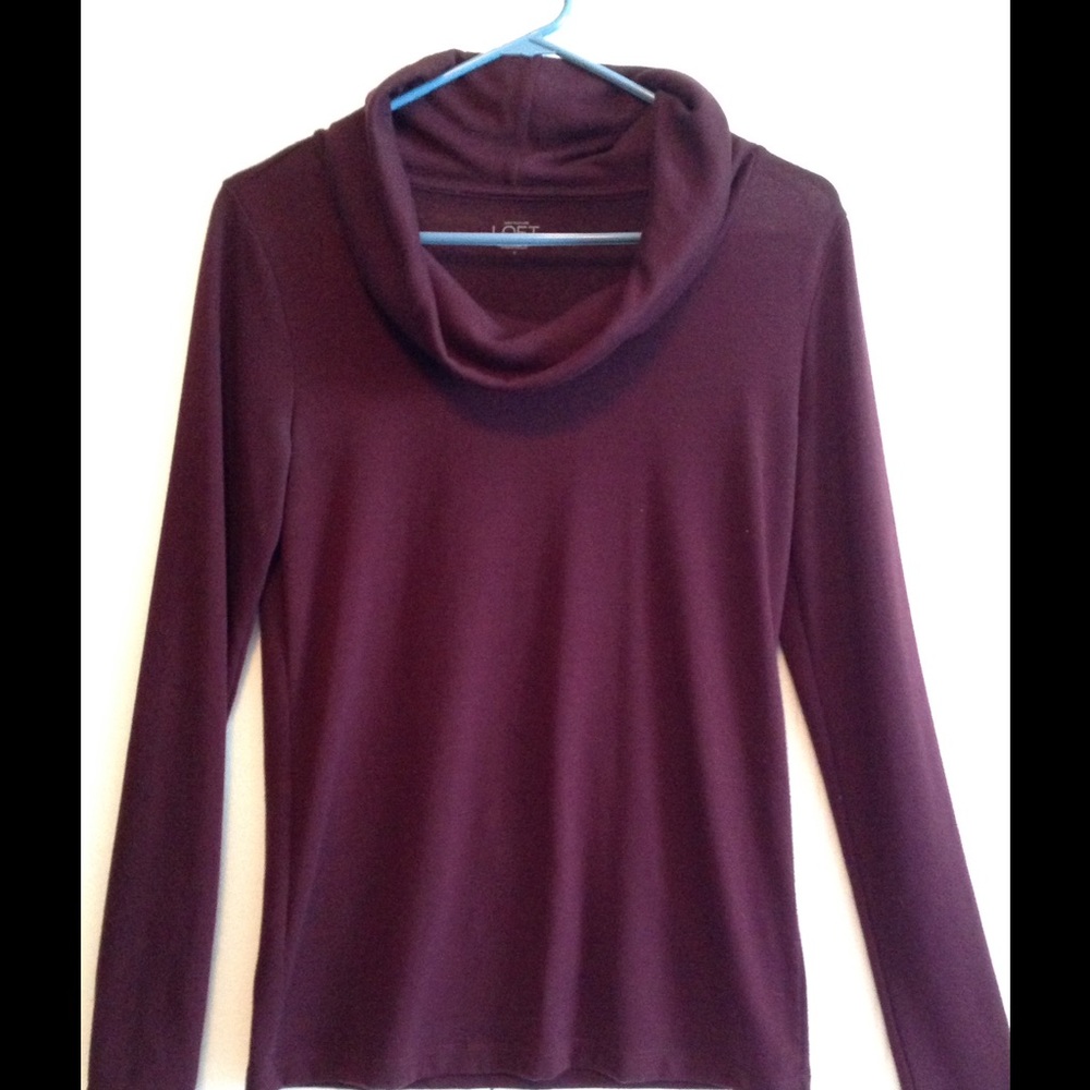 Loft A Taylor.  Dark plum, Cowl neck light sweater