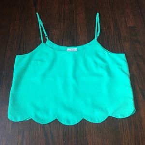 ‼️SOLD‼️ LA Hearts teal crop top.