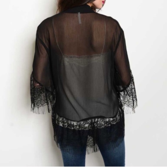 1 LEFT! ๐Black Lace Boho Kimono Sheer ๐ - Picture 2 of 5