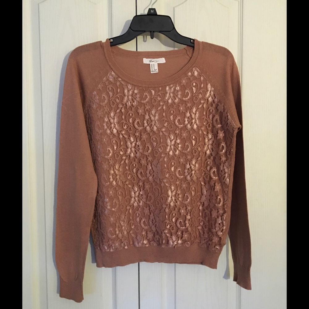 Laced patterned sweater