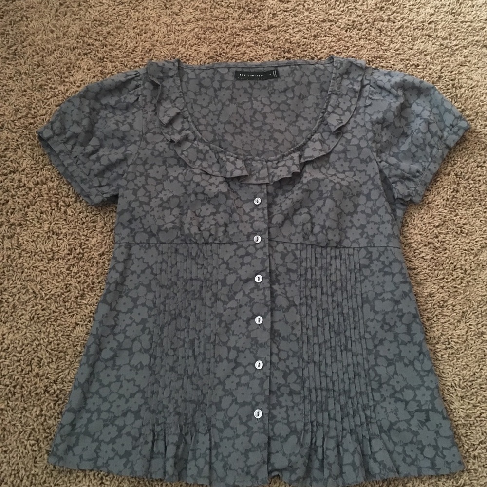 The Limited gray sheer top - S