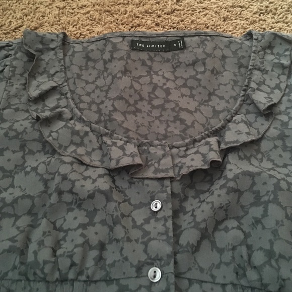 The Limited gray sheer top - S - Picture 2 of 8