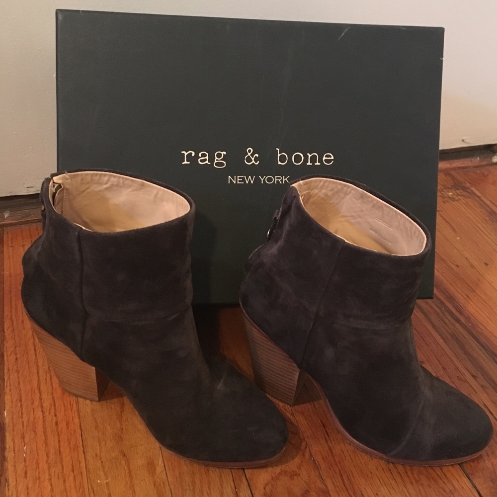 Rag & Bone suede classic newbury asphalt booties