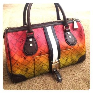 Gwen stefani lamb leather rasta handbag