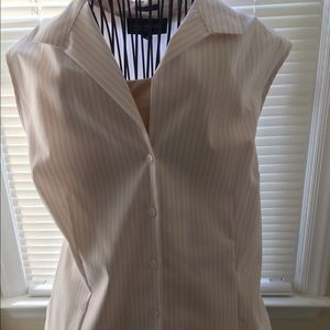 NWT Jones of NY button front pink strip shirt XL.