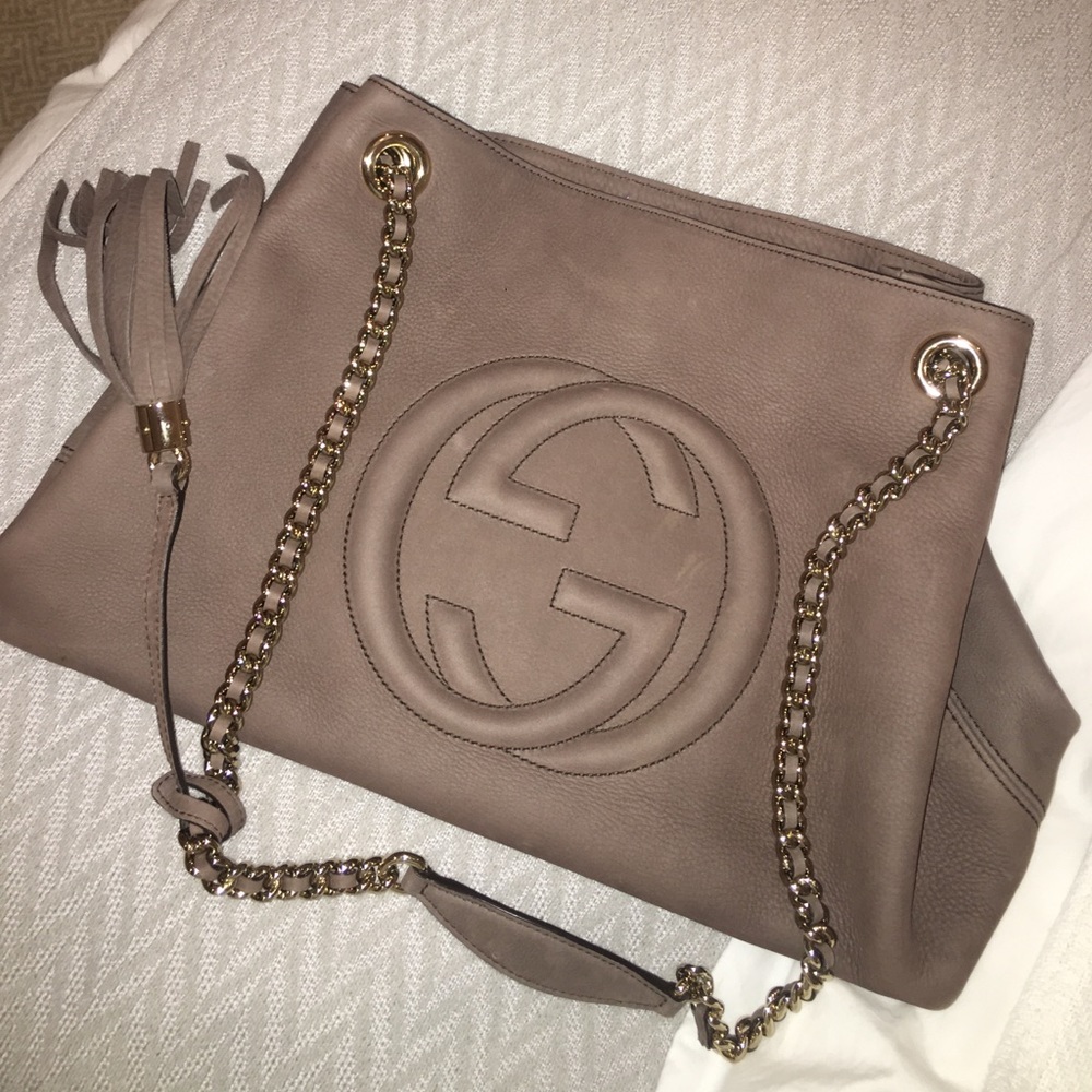Authentic Gucci Grey Suede bag