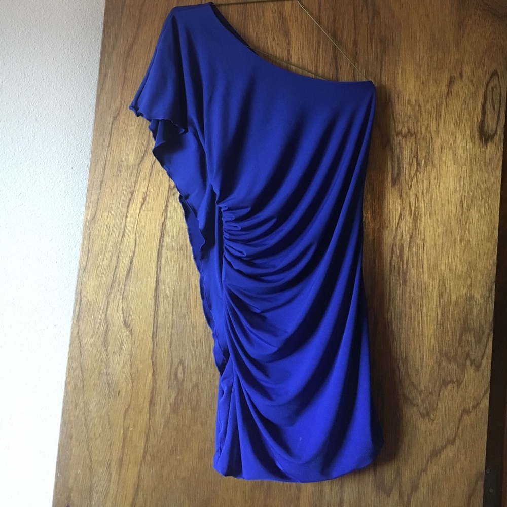 Royal Blue One Shoulder Dress by Express