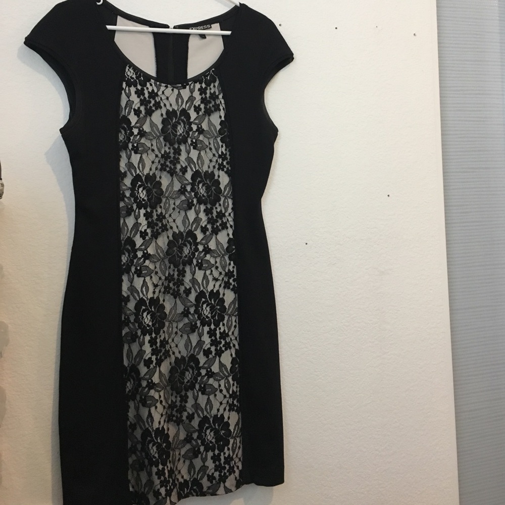 Black dress with lace detail