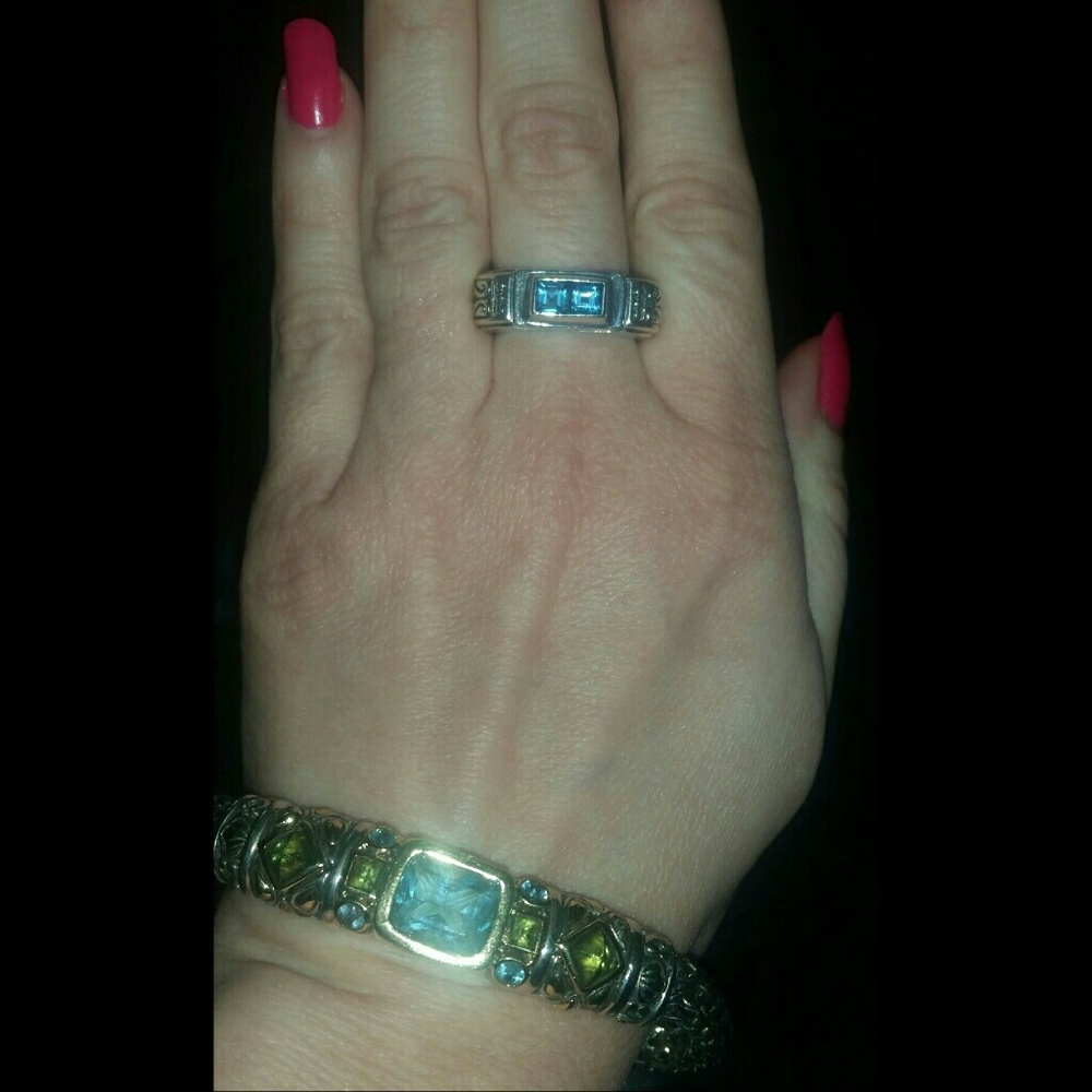 ⚠SOLD⚠️Vintage Aquamarine .925 Silver Estate Ring