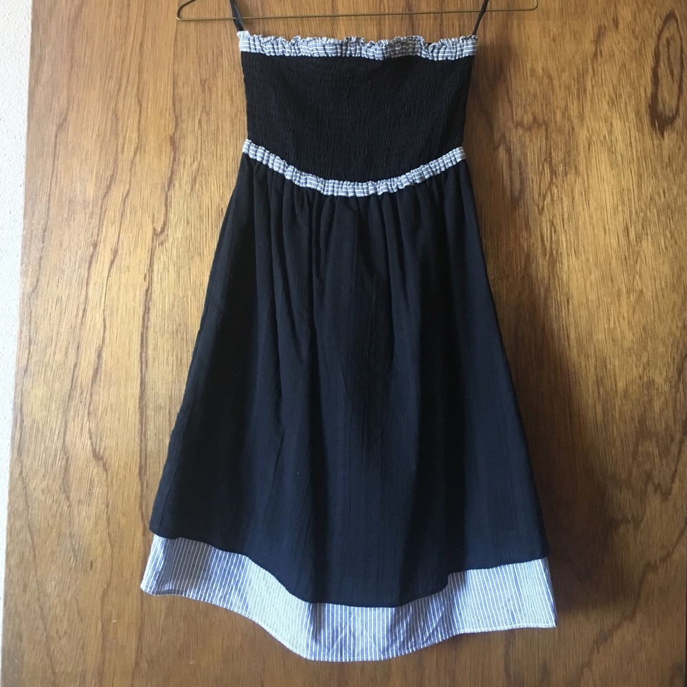 Black and Gray Strapless Dress by Guess