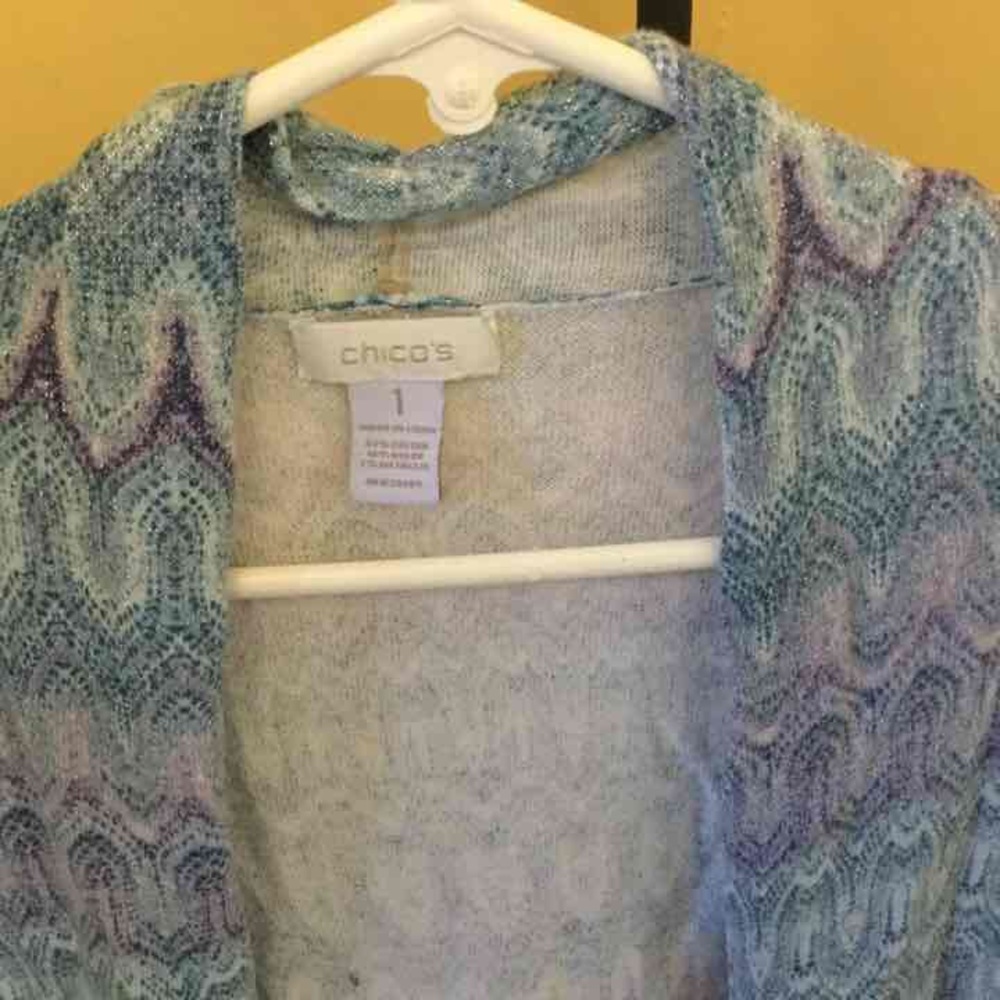 👚★❦꒒ik୧⌵♡⌵N୧w❦★ AUCTION PRICE👩🏻‍⚖️Women's 1 Shrug Top Blue Purple Metallic - Picture 2 of 4
