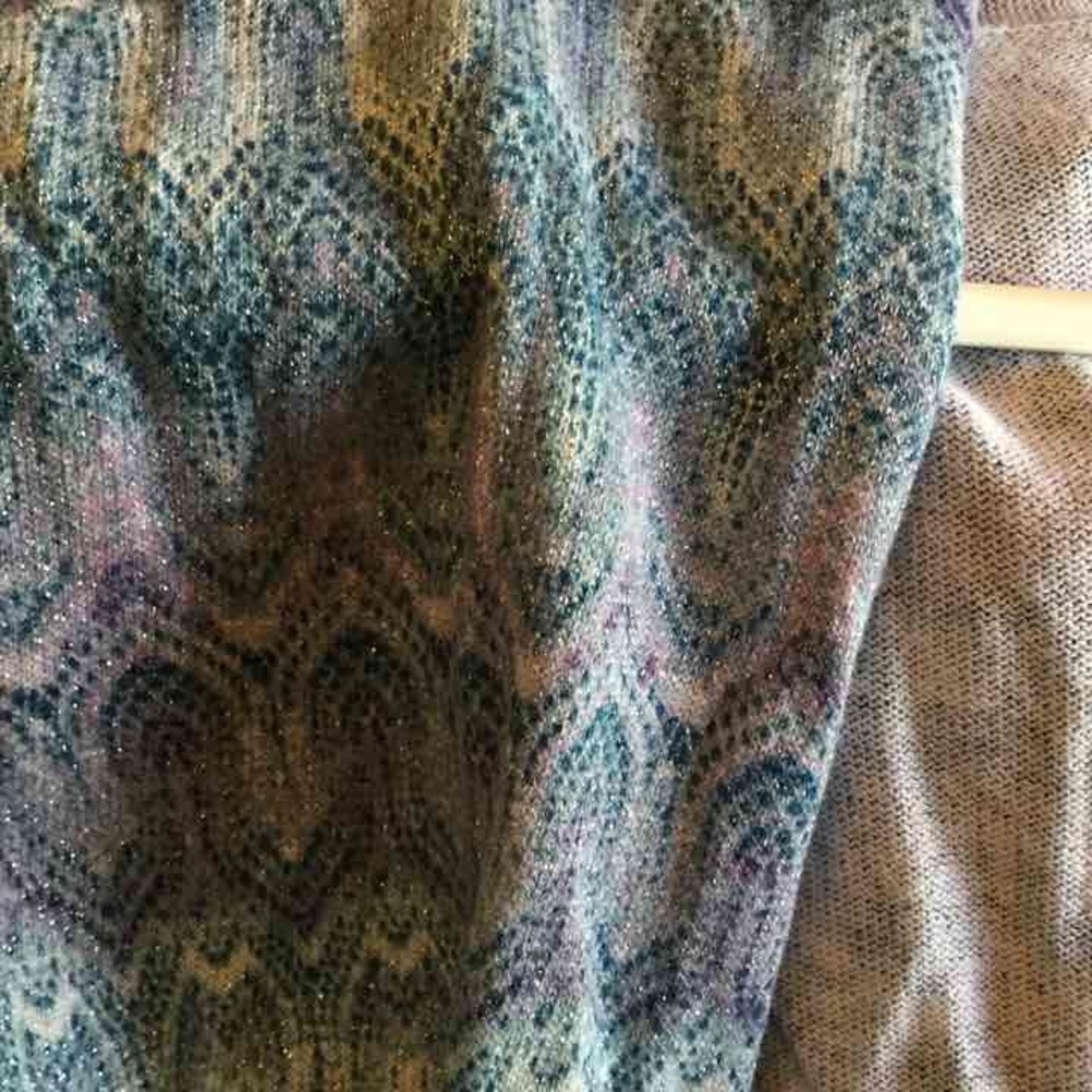 👚★❦꒒ik୧⌵♡⌵N୧w❦★ AUCTION PRICE👩🏻‍⚖️Women's 1 Shrug Top Blue Purple Metallic - Picture 3 of 4
