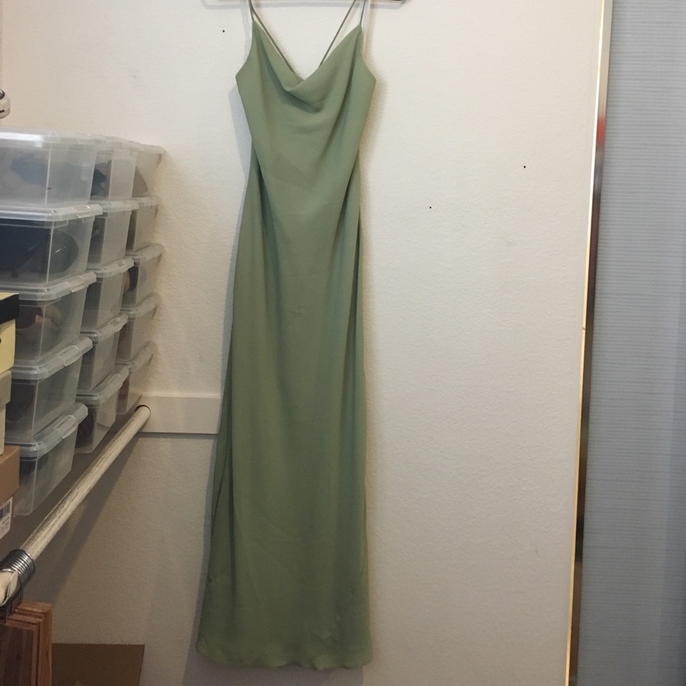 Sea foam green semi formal gown