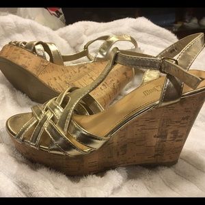 Brash Gold Wedge Sandals