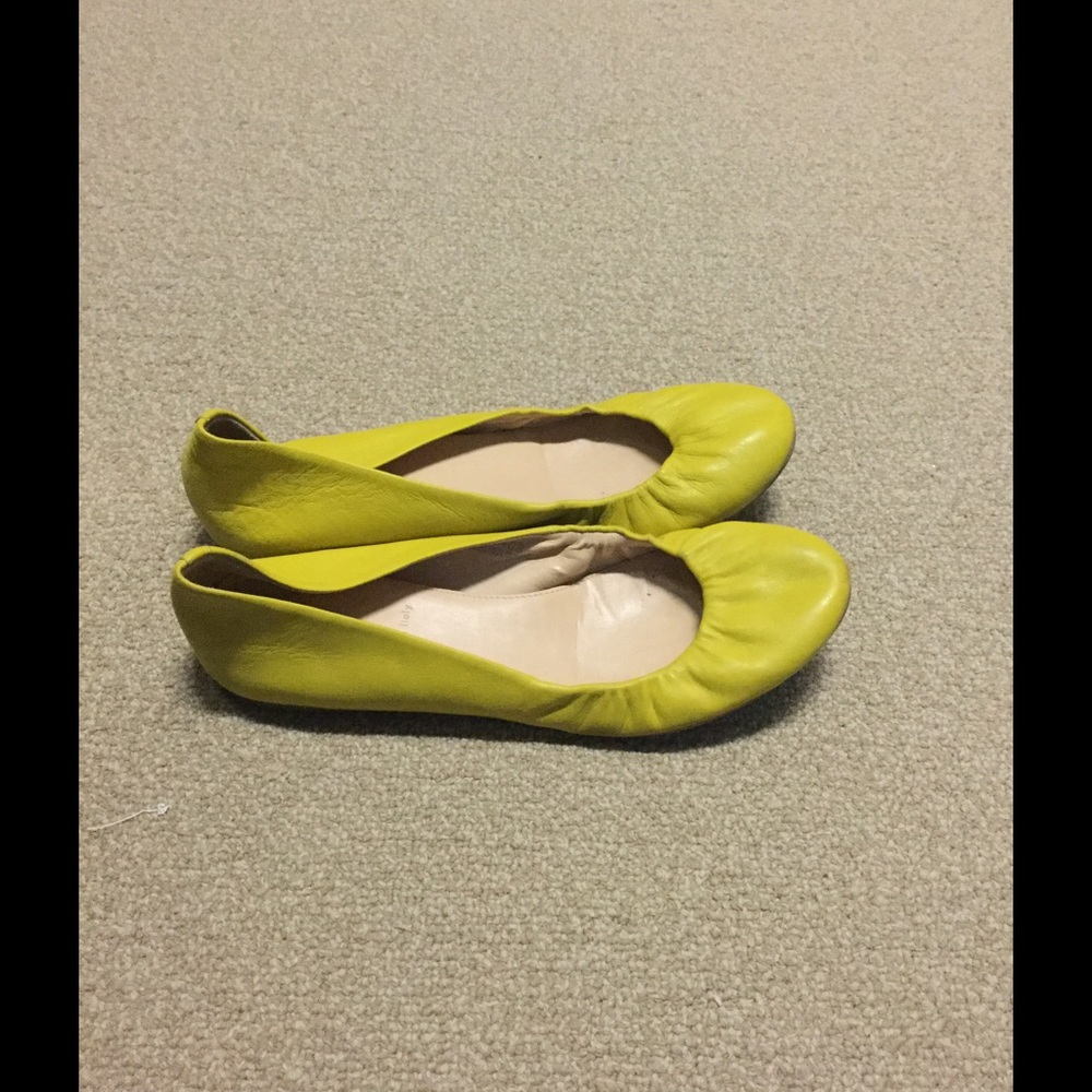 Yellow leather JCrew flats