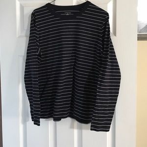 Worn once navy and white Lands End shirt