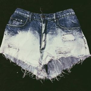 High-Waisted Festival Shorts with Ombré