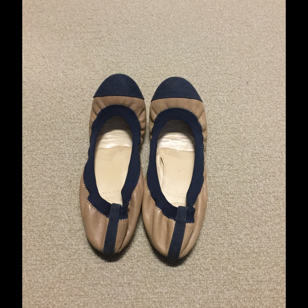 JCrew leather &a denim flats