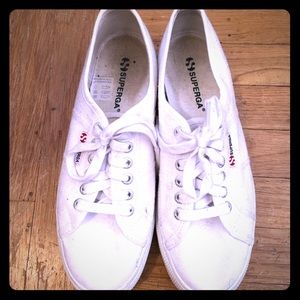 White platform Superga's