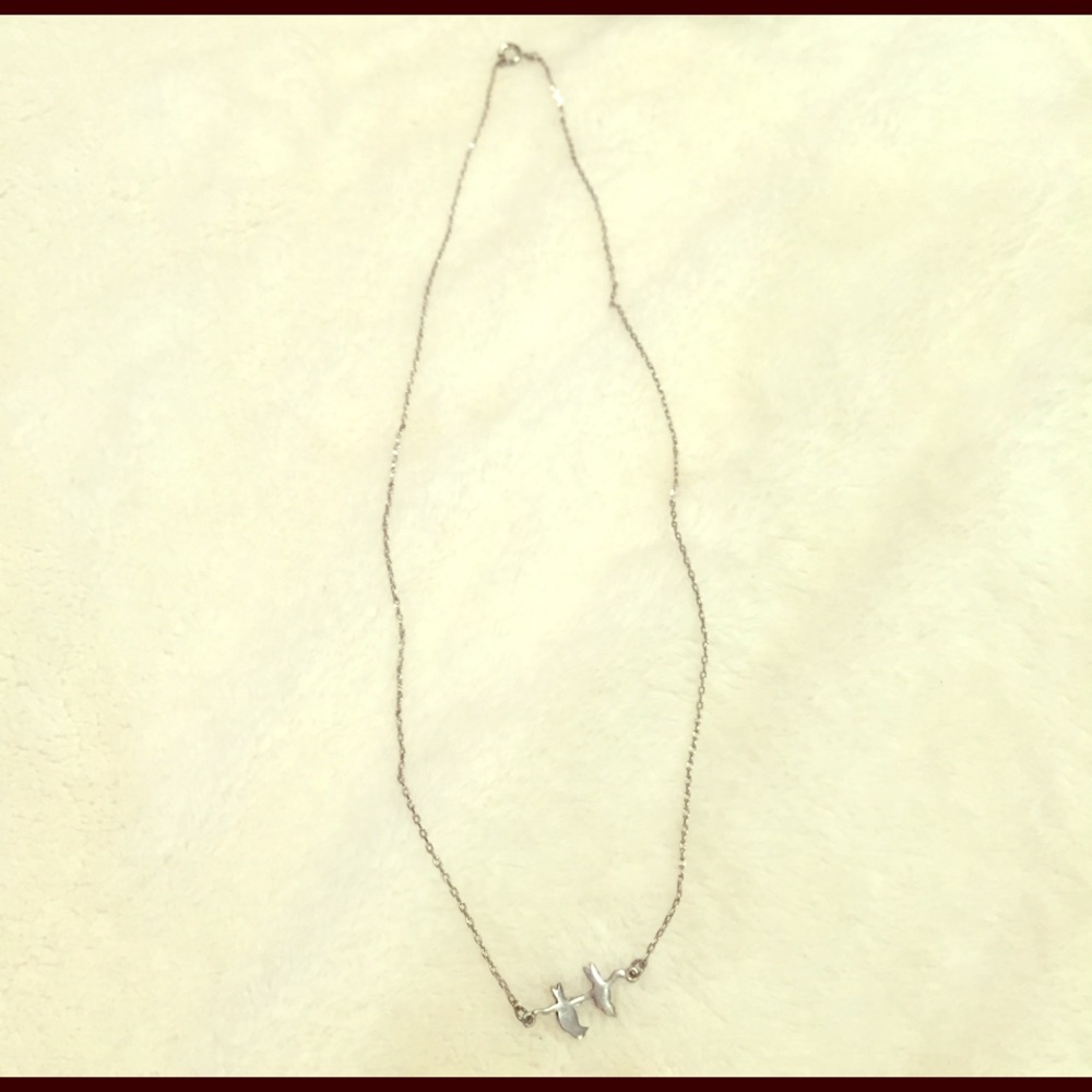 Silver bird necklace