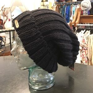 The Hatter Super Slouchy Soft Knit Beanie Black