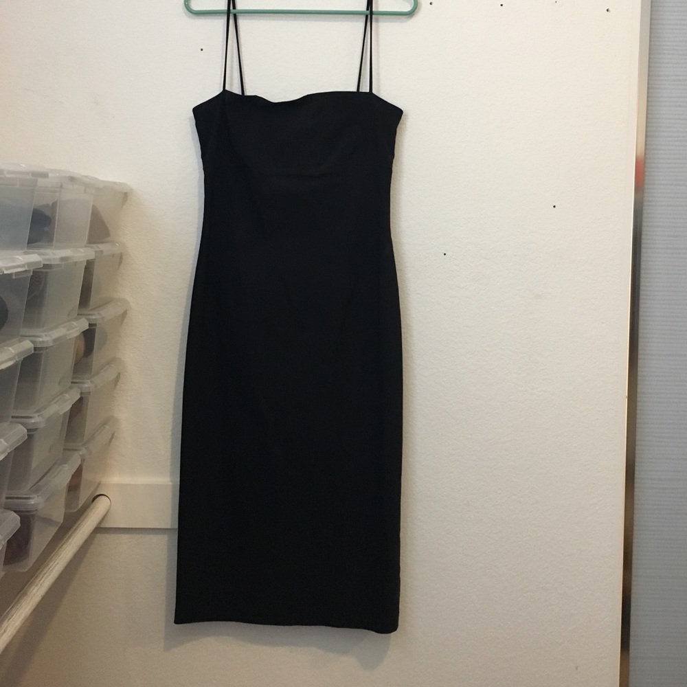 Black fitted (with stretch fabric) dress
