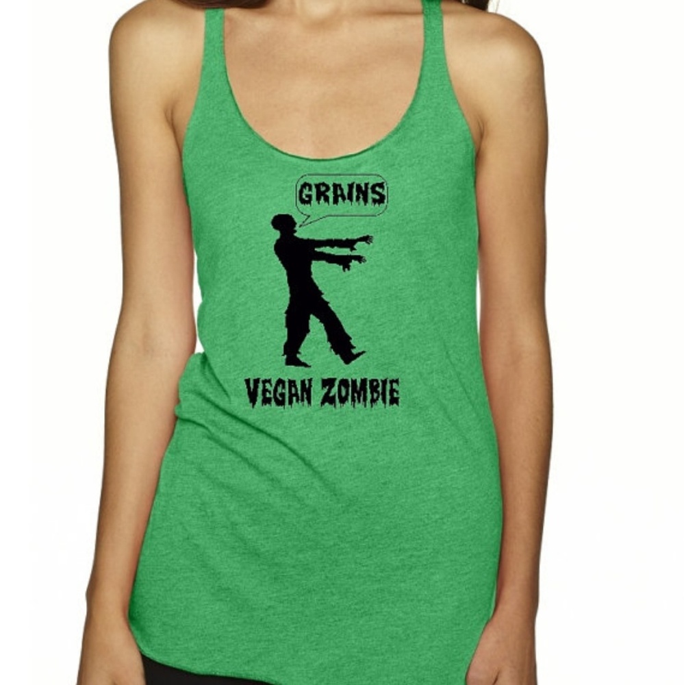 Vegan Zombie "Grains not brains" tank top