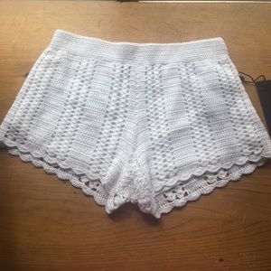 White Crochet Shorts